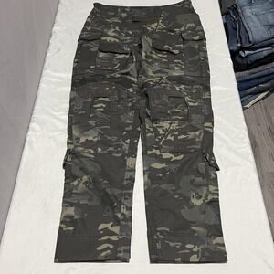 YEVHEV G3 Combat Pants Tactical Trousers Black Camo Ripstop Mens Large Y2k cargo